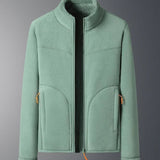 Fleece Zip-Front Jacket with Stand Collar