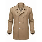 Double-Breasted Peacoat with Side Pockets