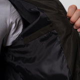 Stand Collar Bomber Jacket with Zip Front and Sleeve Pocket