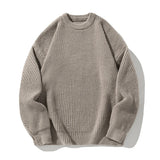 Men's Oversized Crew Neck Ribbed Knit Sweater