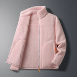 Fleece Zip-Front Jacket with Stand Collar