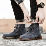 Ankle Boots with Flat Sole and Round Toe