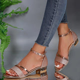 Juliette | Elegant Ankle Strap Sandals Women Summer Low Block Heel