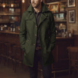 Trench Coat with Button Front and Wide Collar