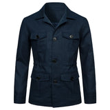 Field Jacket with Flap Pockets and Button Front