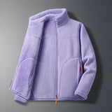 Fleece Zip-Front Jacket with Stand Collar