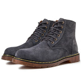 Ankle Boots with Flat Sole and Round Toe
