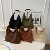 Women's Shoulder Bag with Slouchy Hobo Shape and Suede-Look Finish