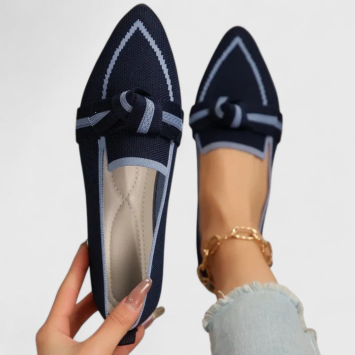 Veloura | Elegant Knit Loafers Women Pointed Slip-On Flats