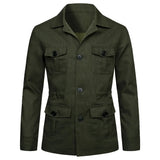Field Jacket with Flap Pockets and Button Front