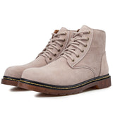 Ankle Boots with Flat Sole and Round Toe