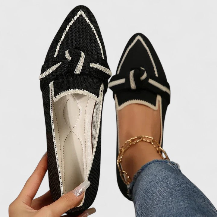 Veloura | Elegant Knit Loafers Women Pointed Slip-On Flats