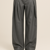 Pleated Wide-Leg Wool Trousers