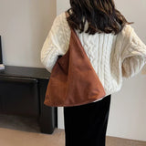 Women's Shoulder Bag with Slouchy Hobo Shape and Suede-Look Finish