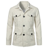 Field Jacket with Flap Pockets and Button Front
