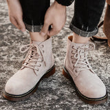 Ankle Boots with Flat Sole and Round Toe