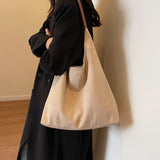 Women's Shoulder Bag with Slouchy Hobo Shape and Suede-Look Finish