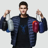 Quilted Puffer Jacket with Stand Collar and Zip Front