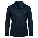 Field Jacket with Flap Pockets and Button Front