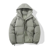 Oversized Cropped Puffer Jacket with Zip Front