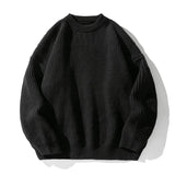 Men's Oversized Crew Neck Ribbed Knit Sweater