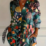 Liora | Casual Colorful Floral Button Blouse Women Shirt