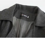 Tailored Wool Coat with Lapel Collar and Side Pockets