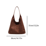 Women's Shoulder Bag with Slouchy Hobo Shape and Suede-Look Finish