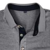 Collared Long Sleeve Polo Shirt with Button Front and Chest Pocket