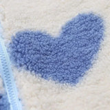 Sherpa-Lined Zip-Front Jacket with Heart Print