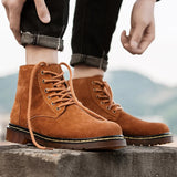 Ankle Boots with Flat Sole and Round Toe