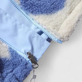 Sherpa-Lined Zip-Front Jacket with Heart Print