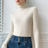 Long Sleeve Ribbed Turtleneck Knit Sweater