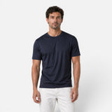 Fitted Short Sleeve Shirt with Round Neck