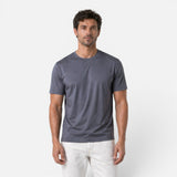 Fitted Short Sleeve Shirt with Round Neck