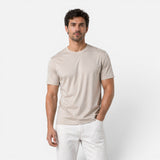 Fitted Short Sleeve Shirt with Round Neck