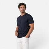 Fitted Short Sleeve Shirt with Round Neck