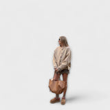 Oversized Wide Tote Bag with Shoulder Straps