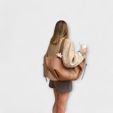 Oversized Wide Tote Bag with Shoulder Straps