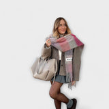 Oversized Wide Tote Bag with Shoulder Straps