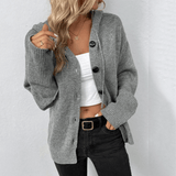 Oversized Hooded Cardigan with Ribbed Cuffs
