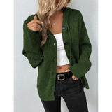 Oversized Hooded Cardigan with Ribbed Cuffs