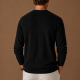 Long Sleeve Cable Knit Sweater with Crew Neck