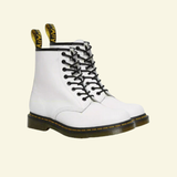 Leather Lace-Up Combat Boots with Round Toe
