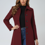 Single-Breasted Tailored Longline Trench Coat with Collar