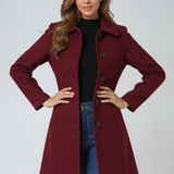 Single-Breasted Tailored Longline Trench Coat with Collar