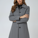 Single-Breasted Tailored Longline Trench Coat with Collar