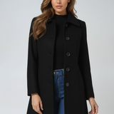 Single-Breasted Tailored Longline Trench Coat with Collar