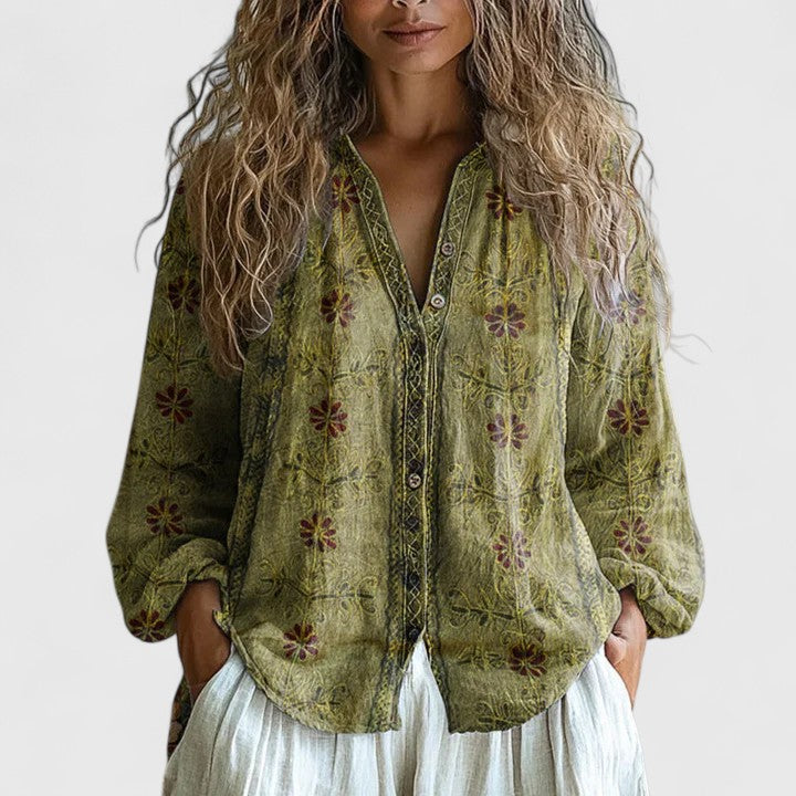 Virelle | Casual Boho Floral Blouse Women Summer Relaxed Top