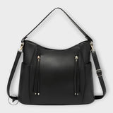 Hobo Crossbody Bag with Zip Pockets